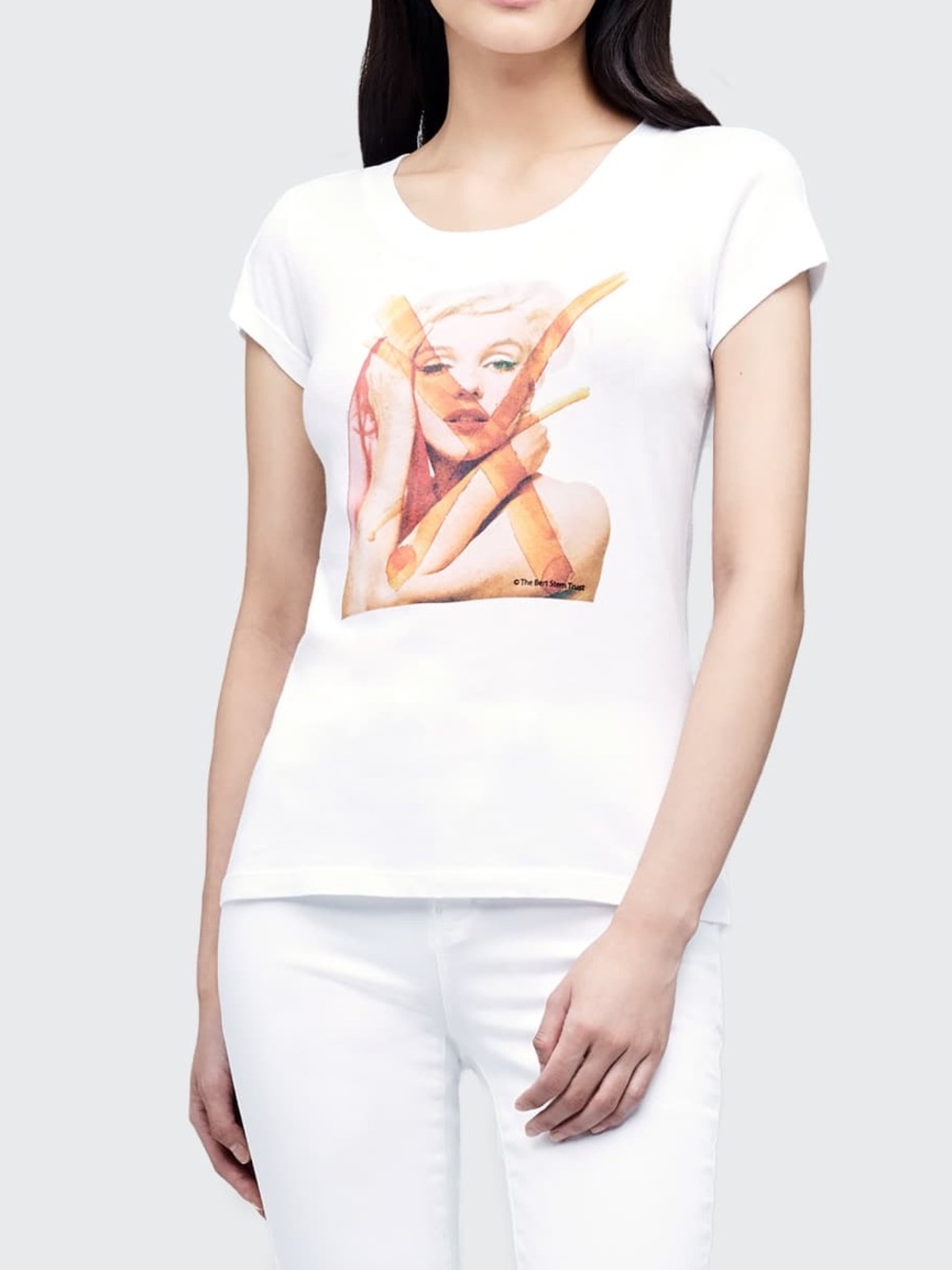 NWT L’Agence Cory Marilyn Monroe Graphic Scoop-Neck Tee Bert Stern Size Large